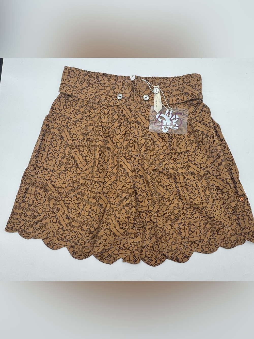 NWT Matilda Jane Big Adventure Shorts in Tan Brown Geometric Brown Design - Picture 2 of 4